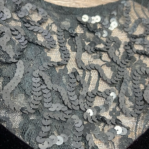 Vintage Niki Velvet and Sequined Lace Party Dress Size 8 - Picture 10 of 12